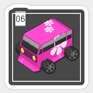 06 - Pixel Cars - Little Fuchsia Sticker